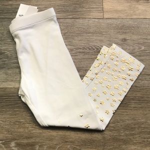 NWT Old Navy White Leggings with Gold Stars